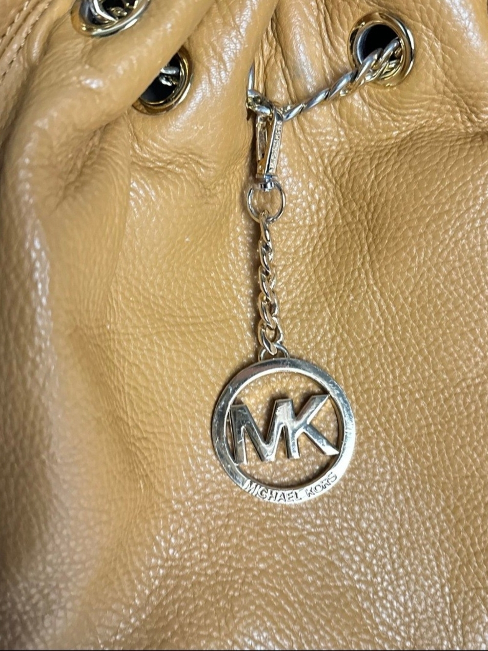 Michael Kors Mustard Leather Drawstring Shoulder Bag - Picture 4 of 6